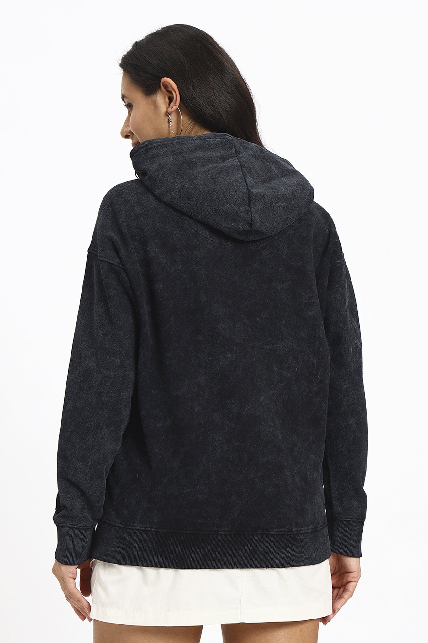 Grey acid wash hoodie